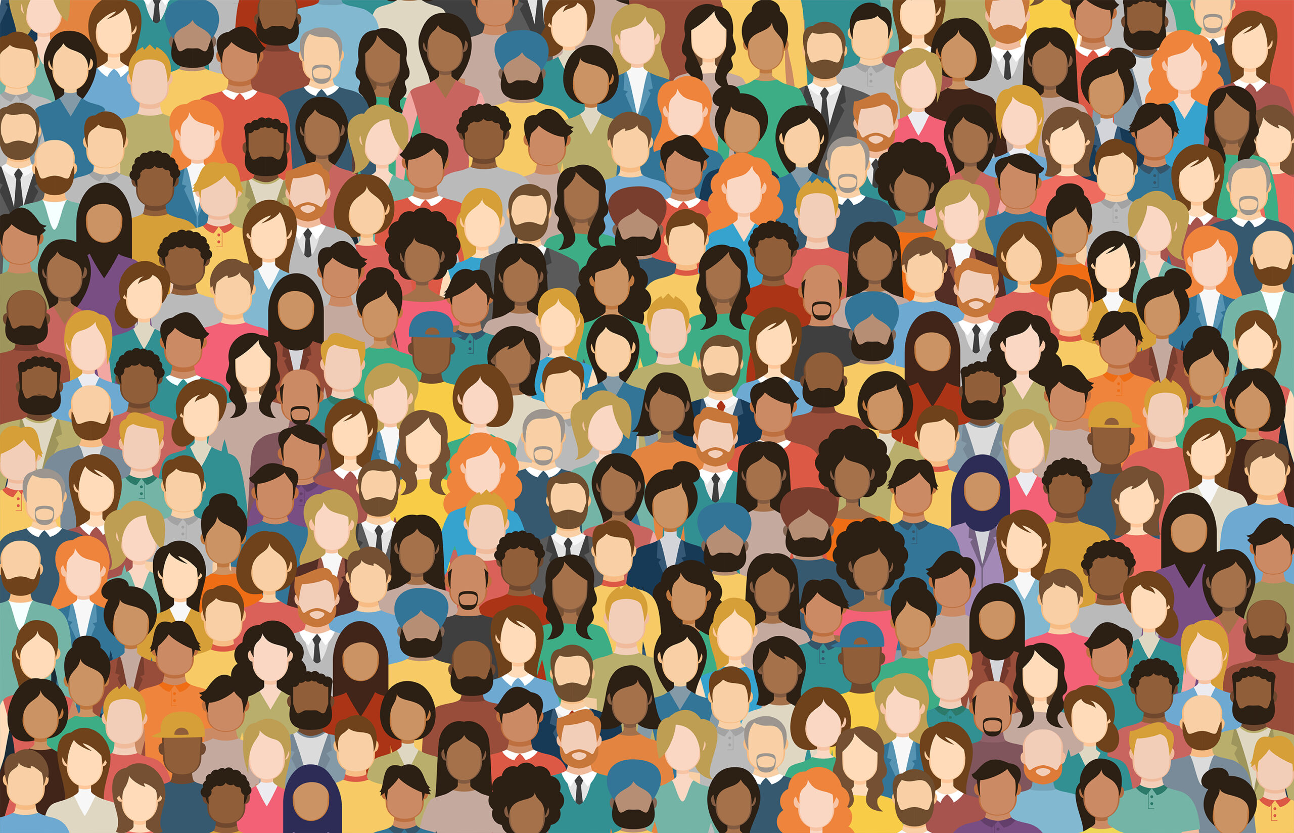 Diverse crowd illustration