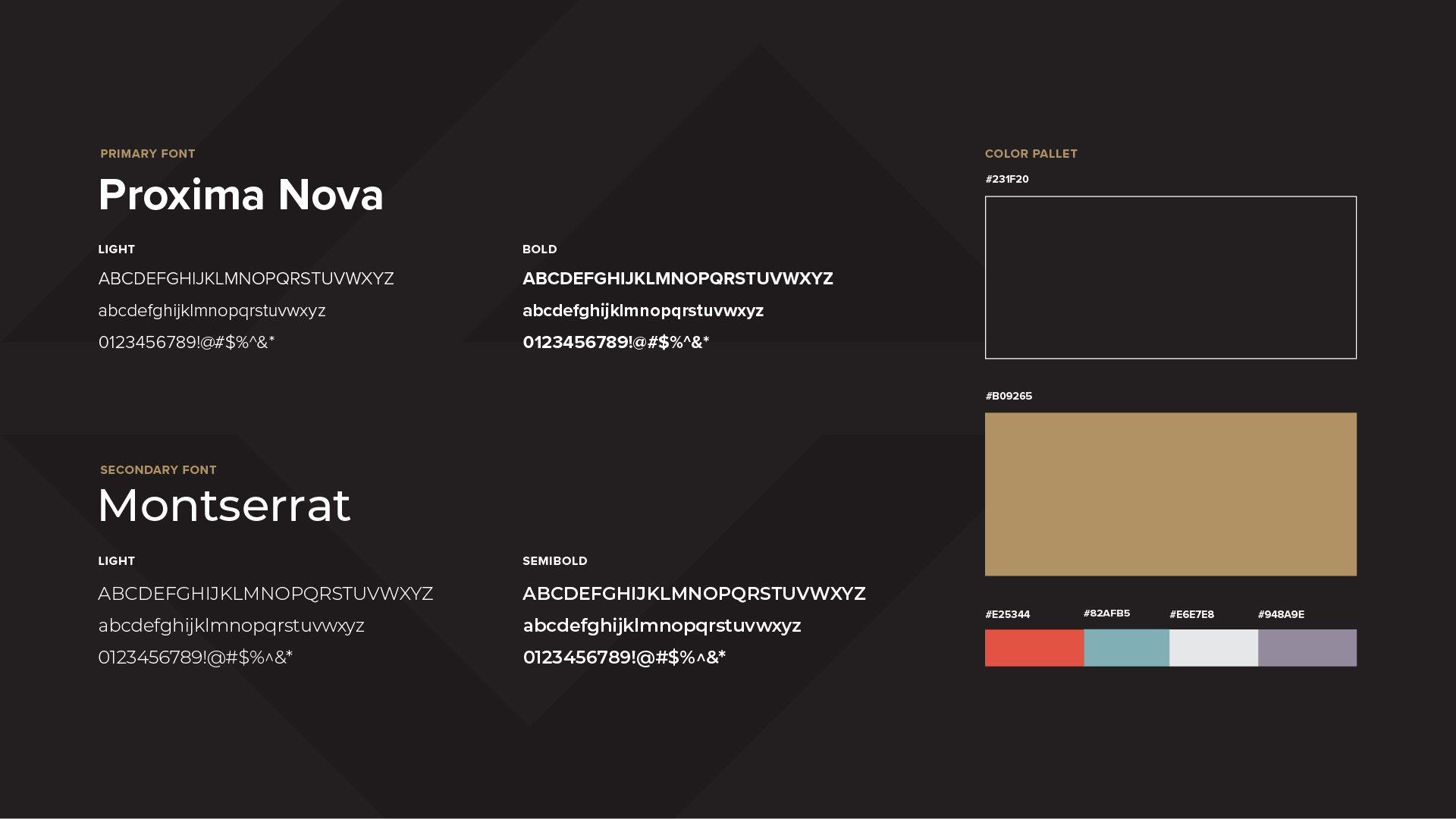 Gospel Life Church brand fonts and color palet