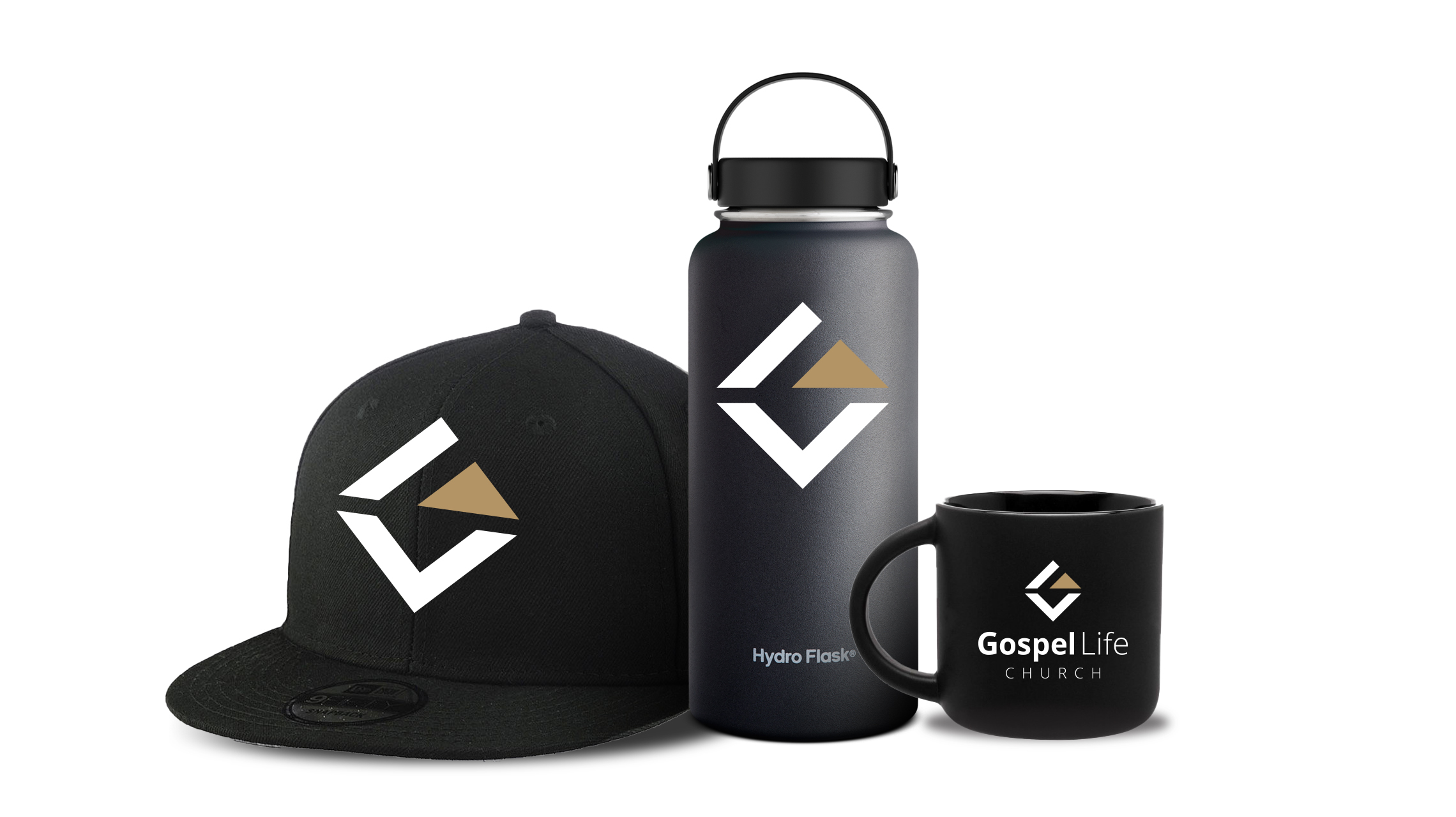 Gospel Life Church Hat, Thermos and mug