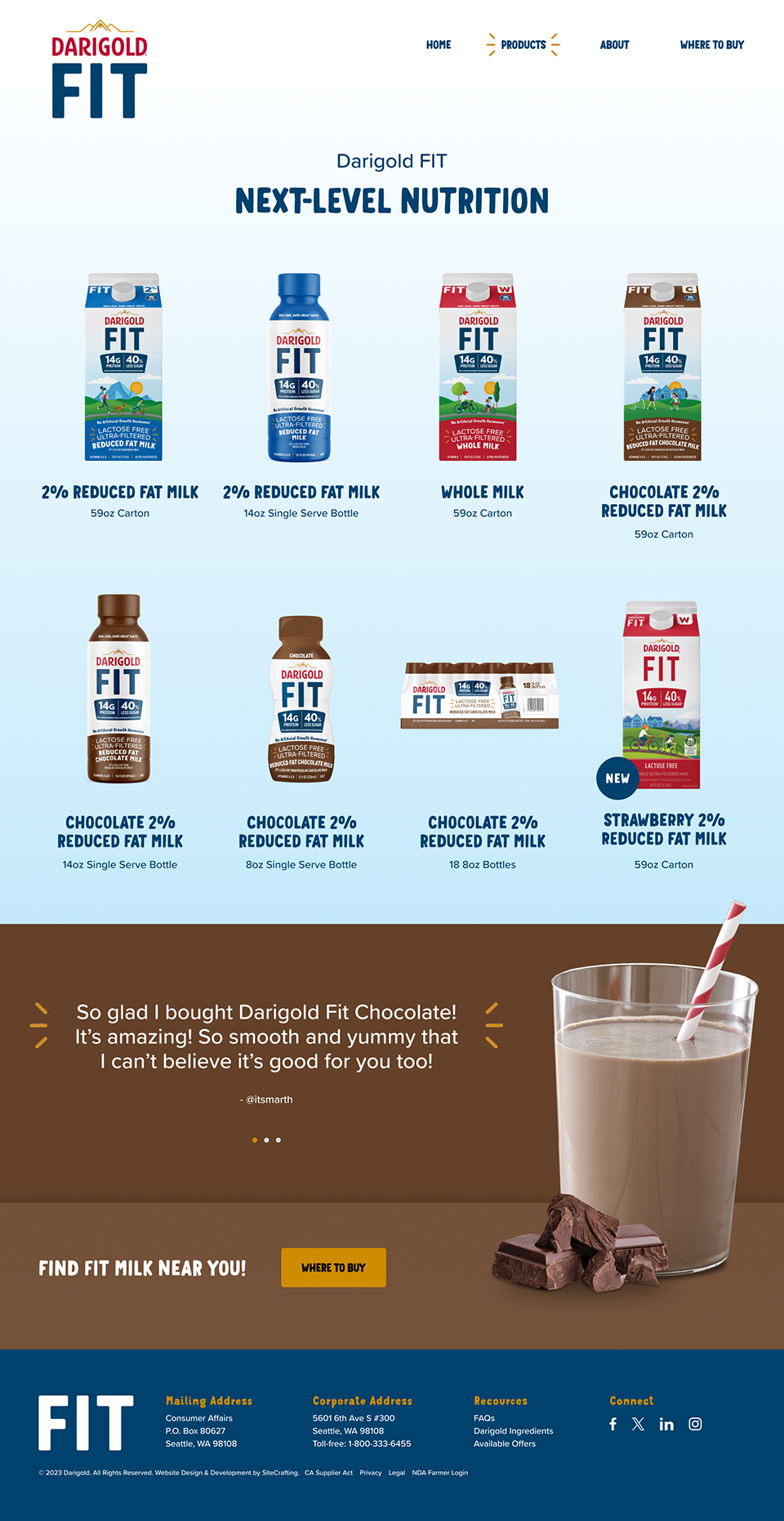 Darigold FIT product page mockup