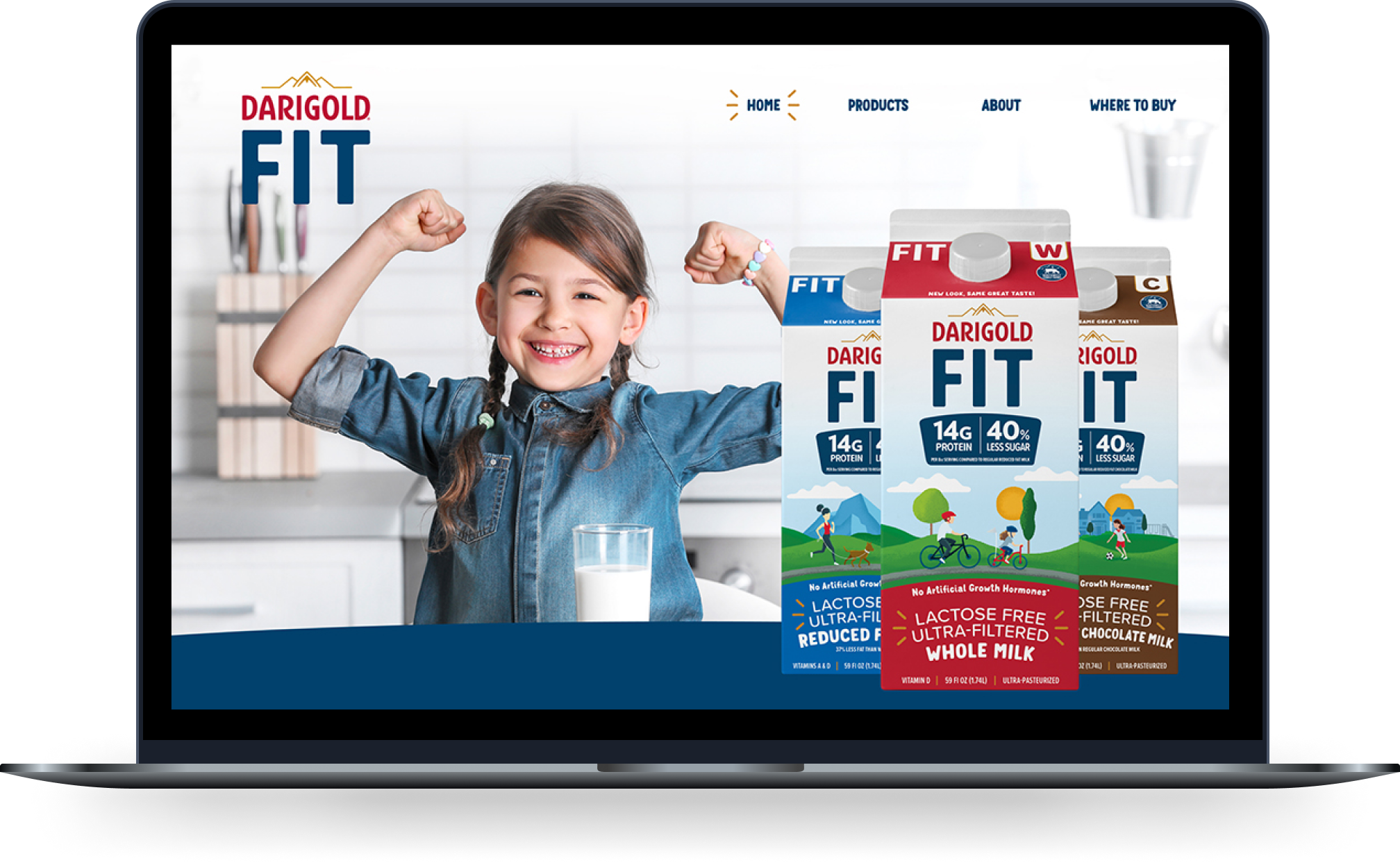 Darigold FIT home page shown on a macbook