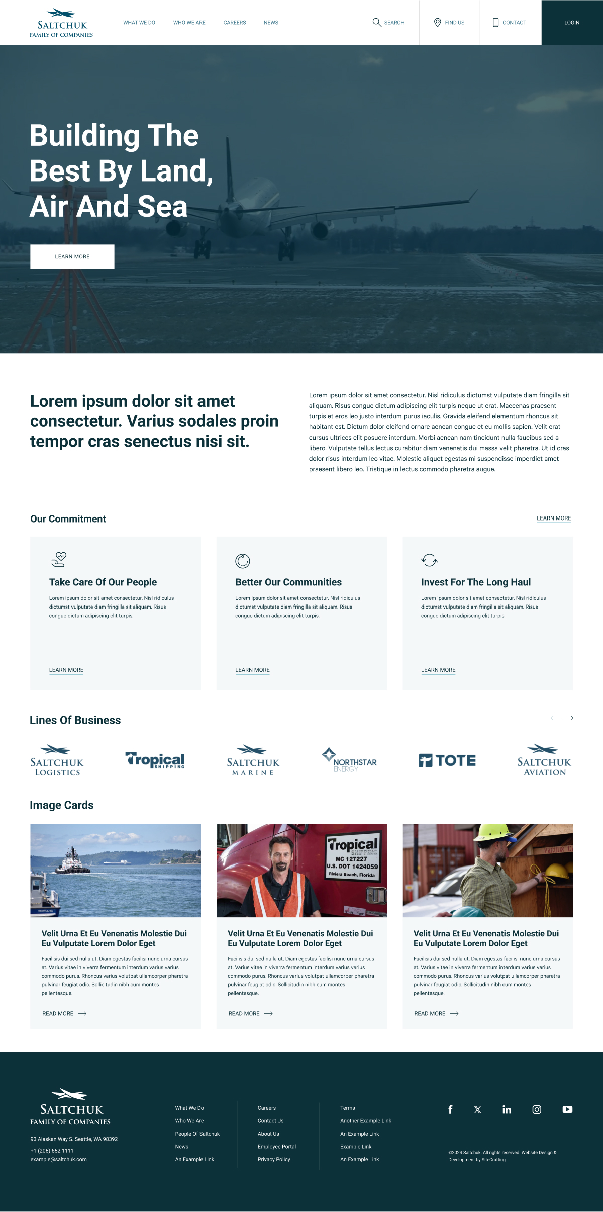 Salthcuk home page mockup