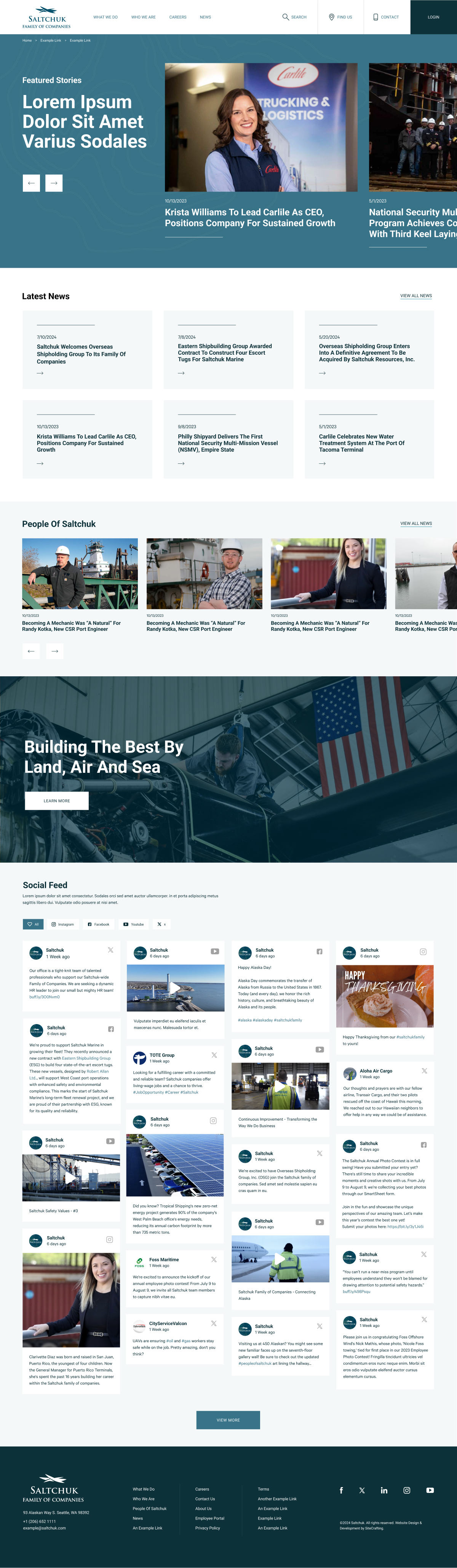 Salthcuk region blog landing page mockup
