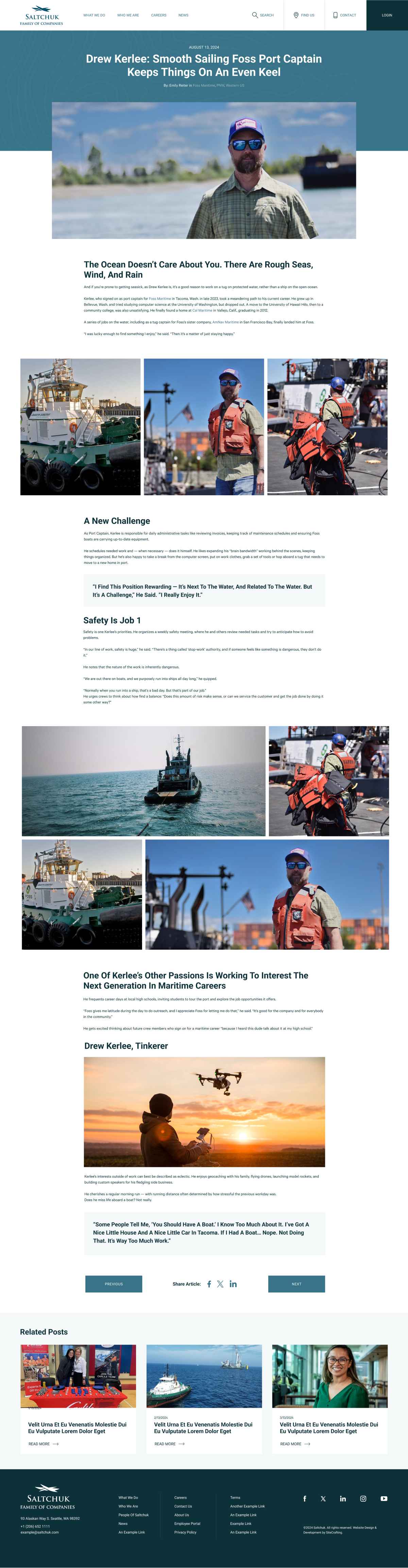 Salthcuk blog post page mockup