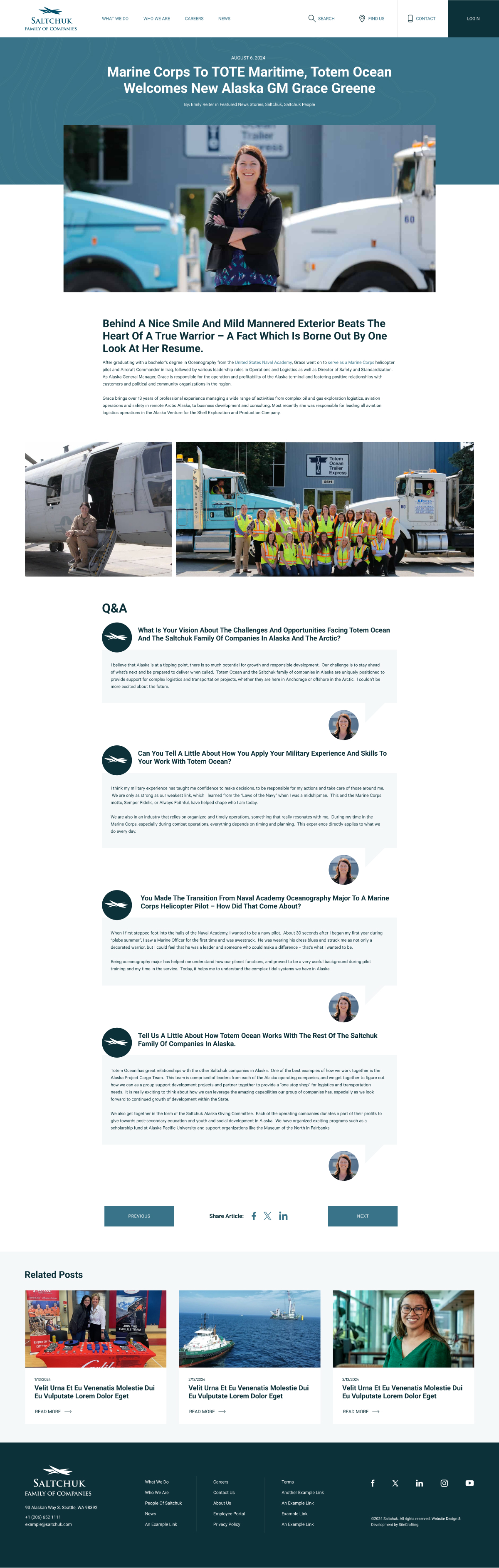 Salthcuk blog post page mockup