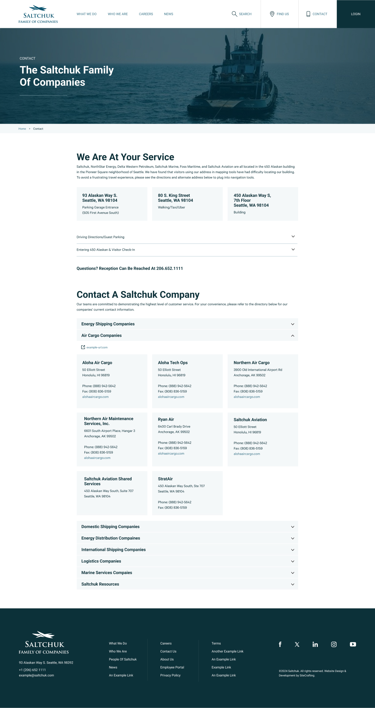 Salthcuk region contact page mockup