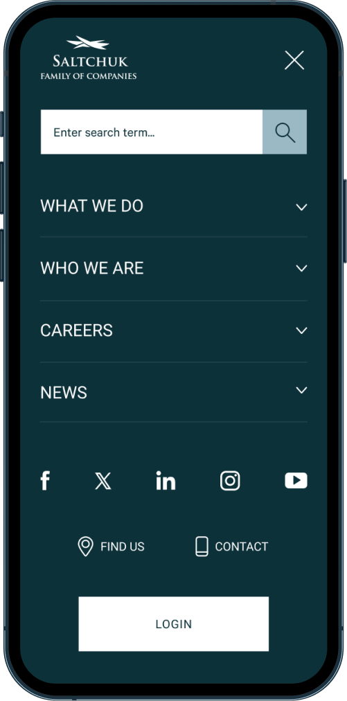 Saltchuk menu mockup on mobile device