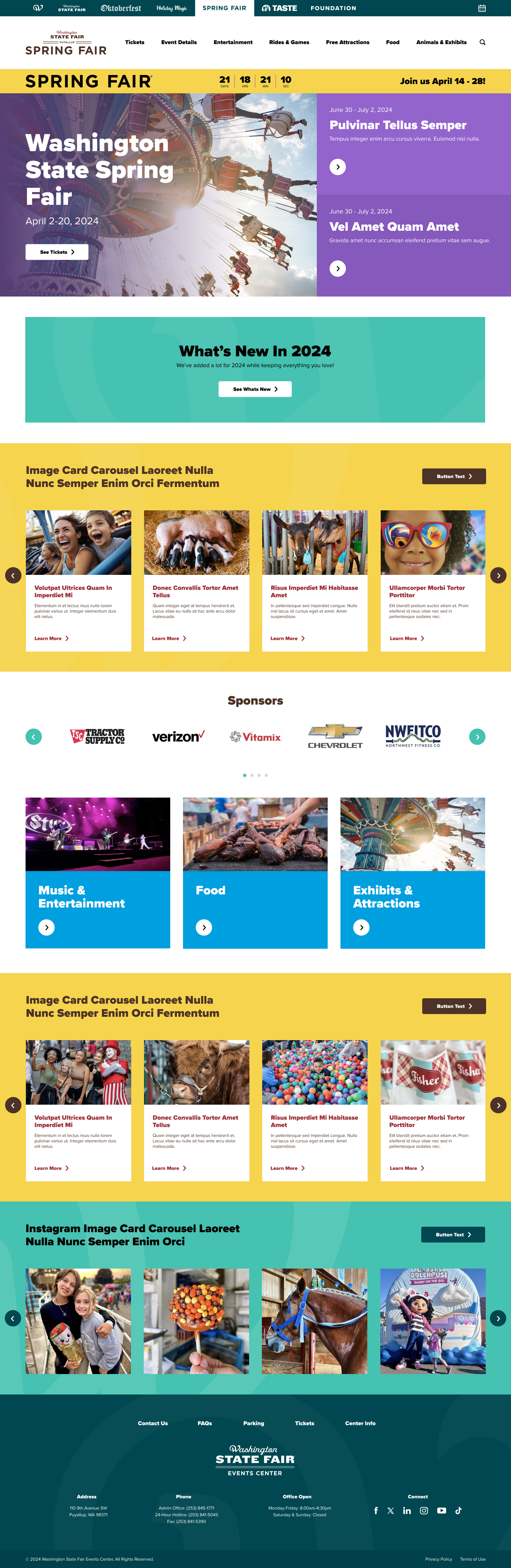 WSFEC Spring Fair Signature Event Landing Web Page Design