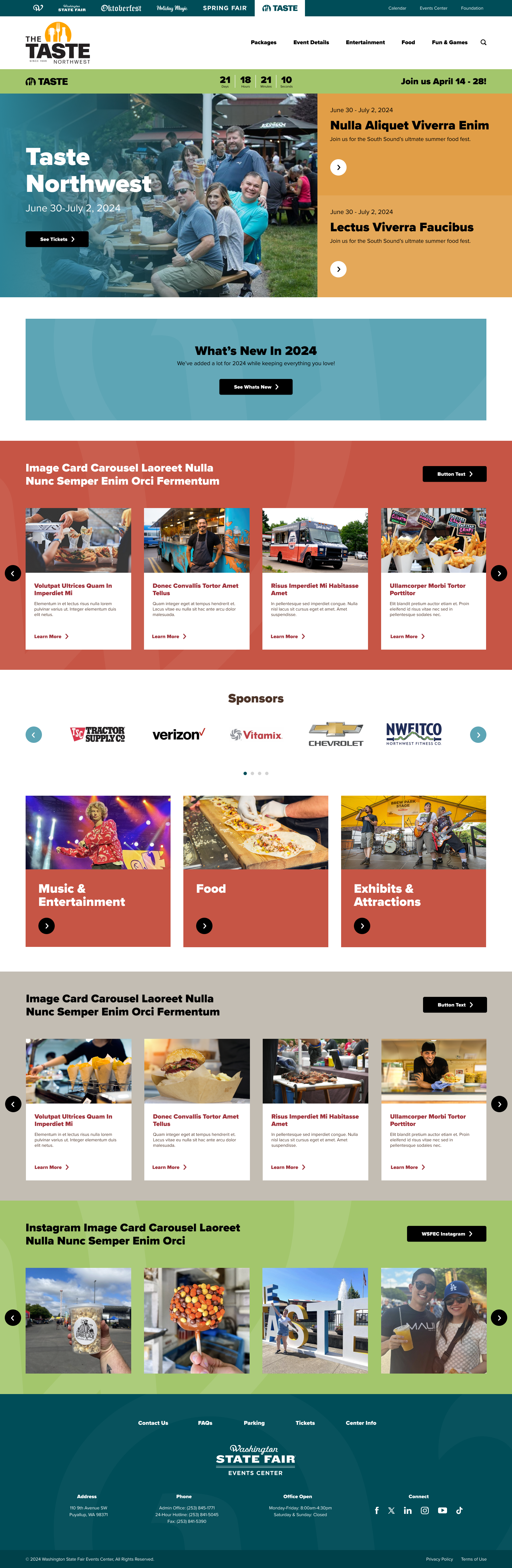 WSFEC The Taste Signature Event Landing Web Page Design