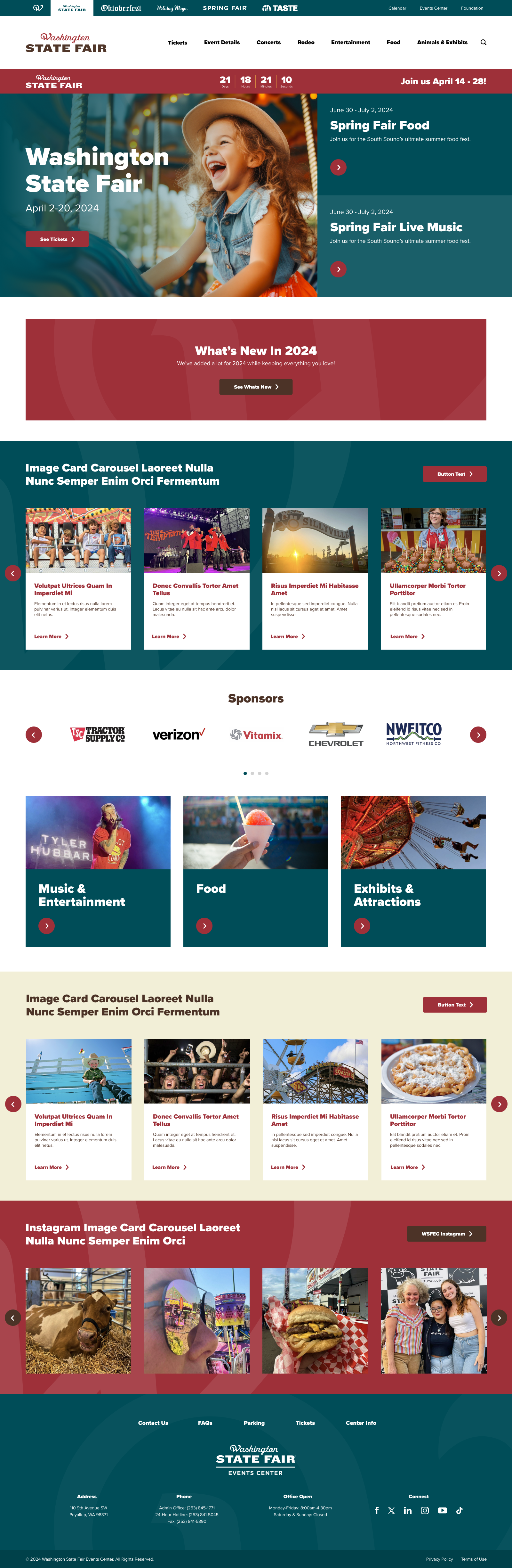 WSFEC State Fair Signature Event Landing Web Page Design