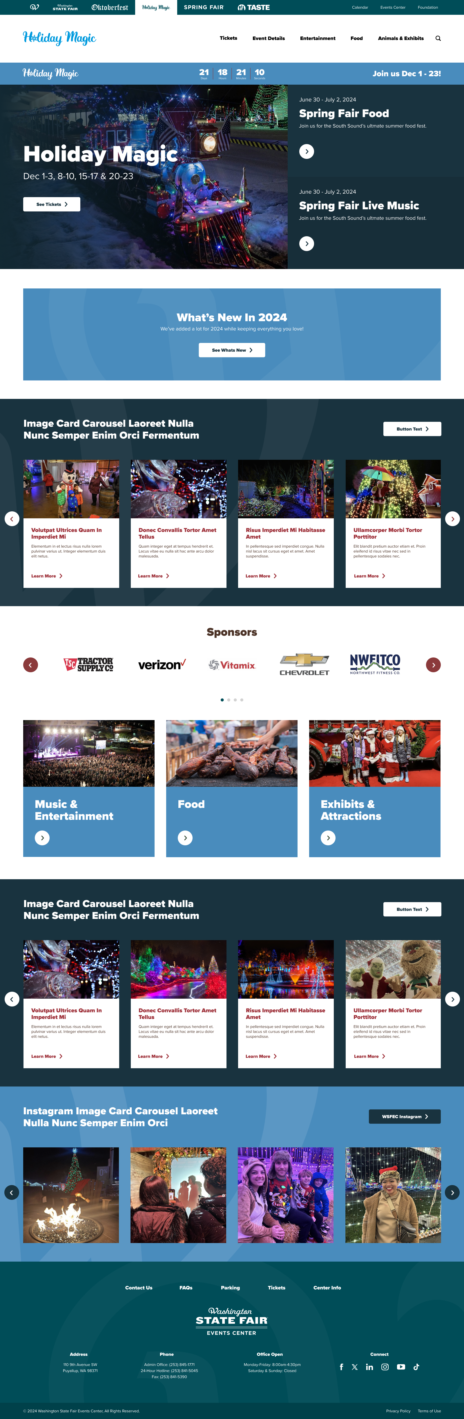 WSFEC Holiday Magic Signature Event Landing Web Page Design
