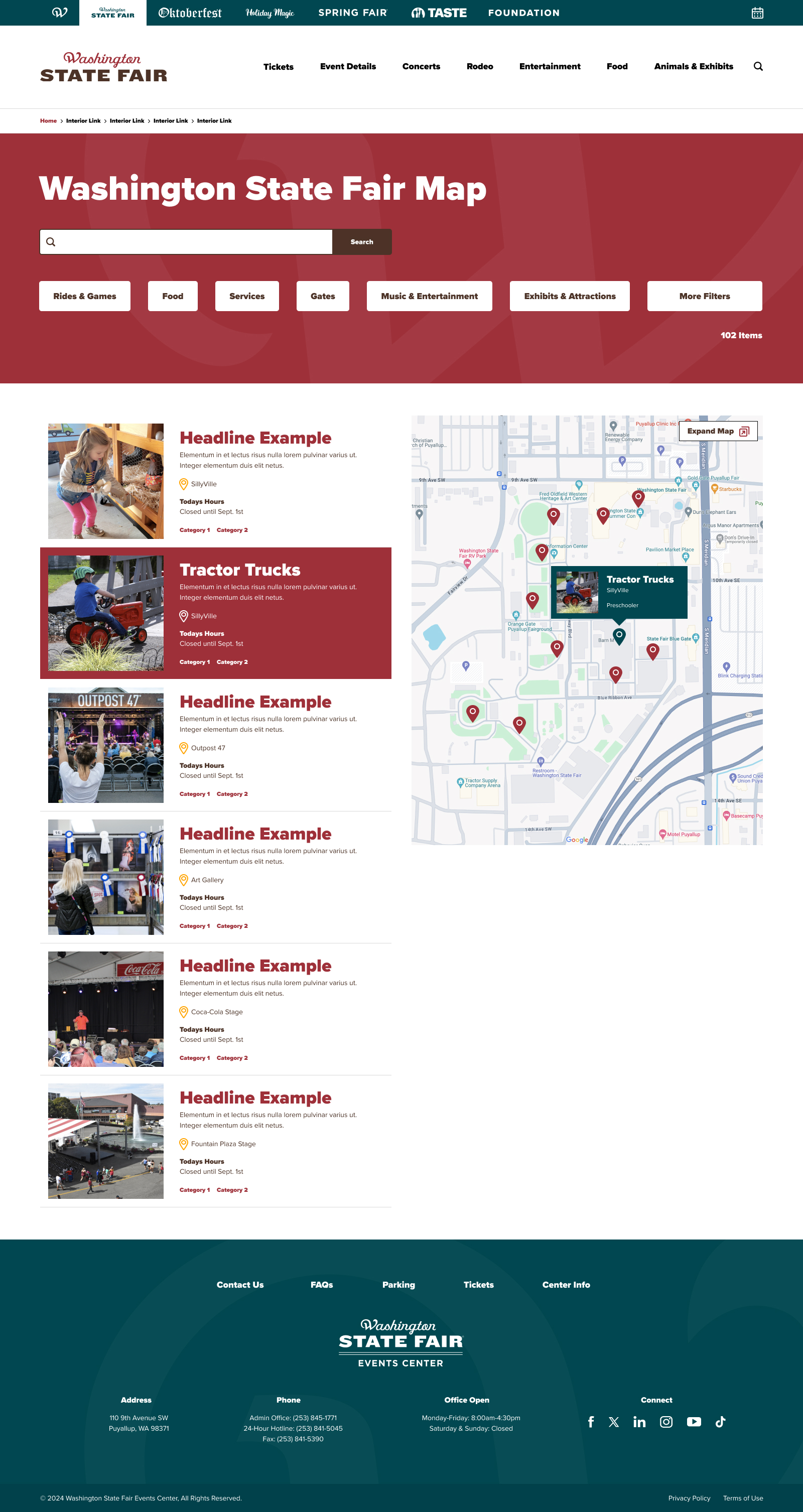 WSFEC Signature Event Map Web Page Design