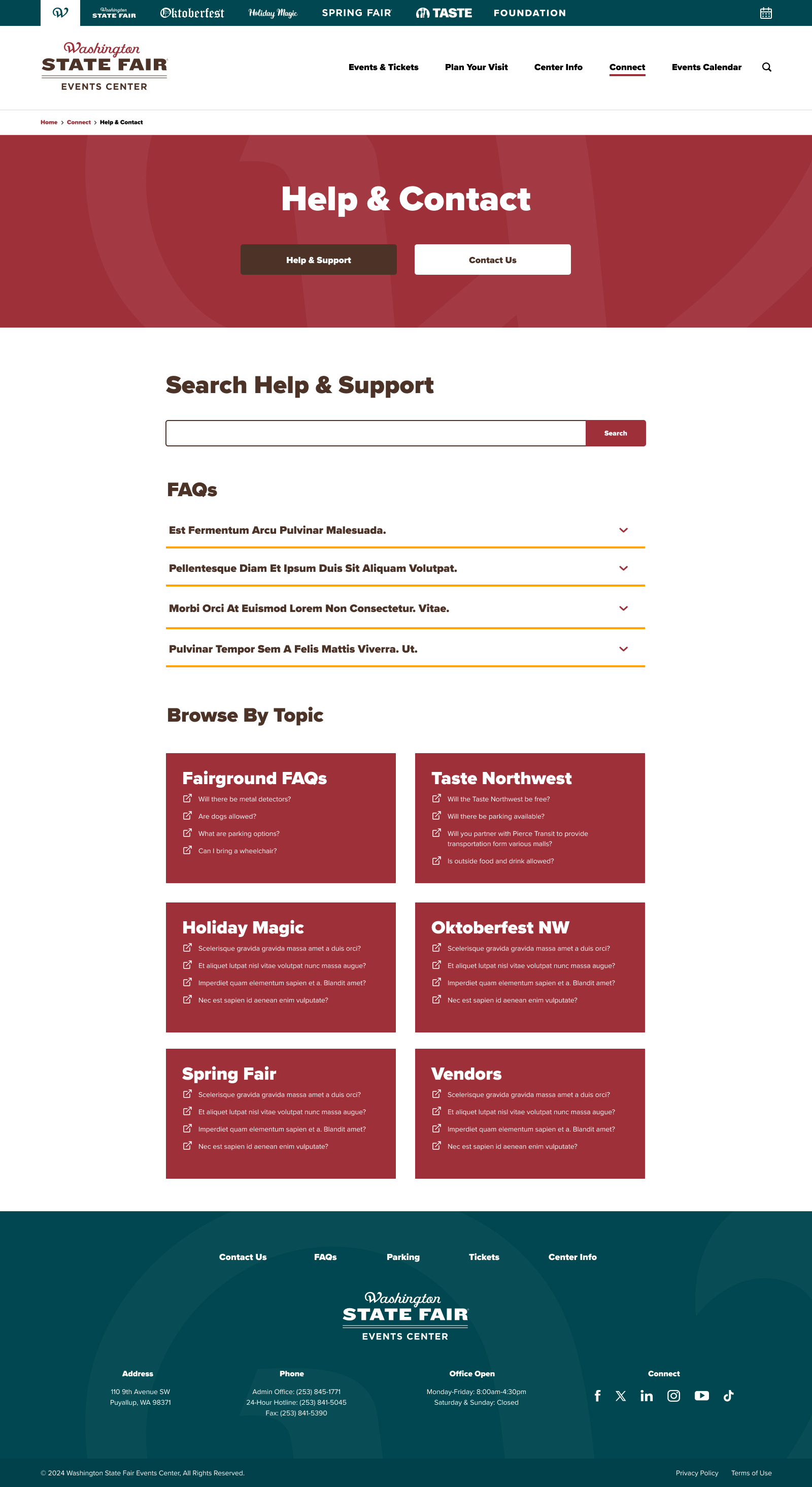 WSFEC Help Center Web Page Design