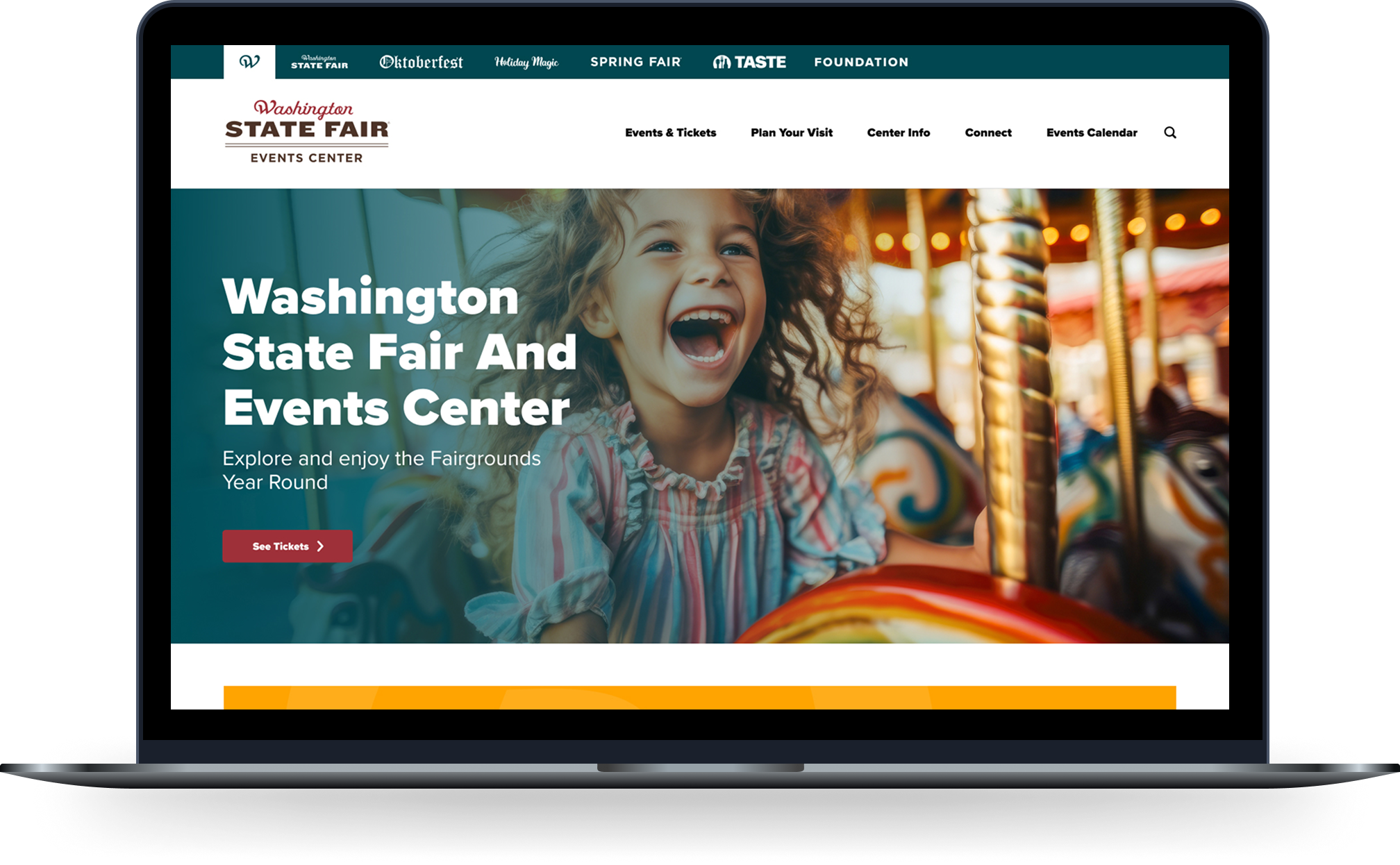 WSFEC home web page on a laptop
