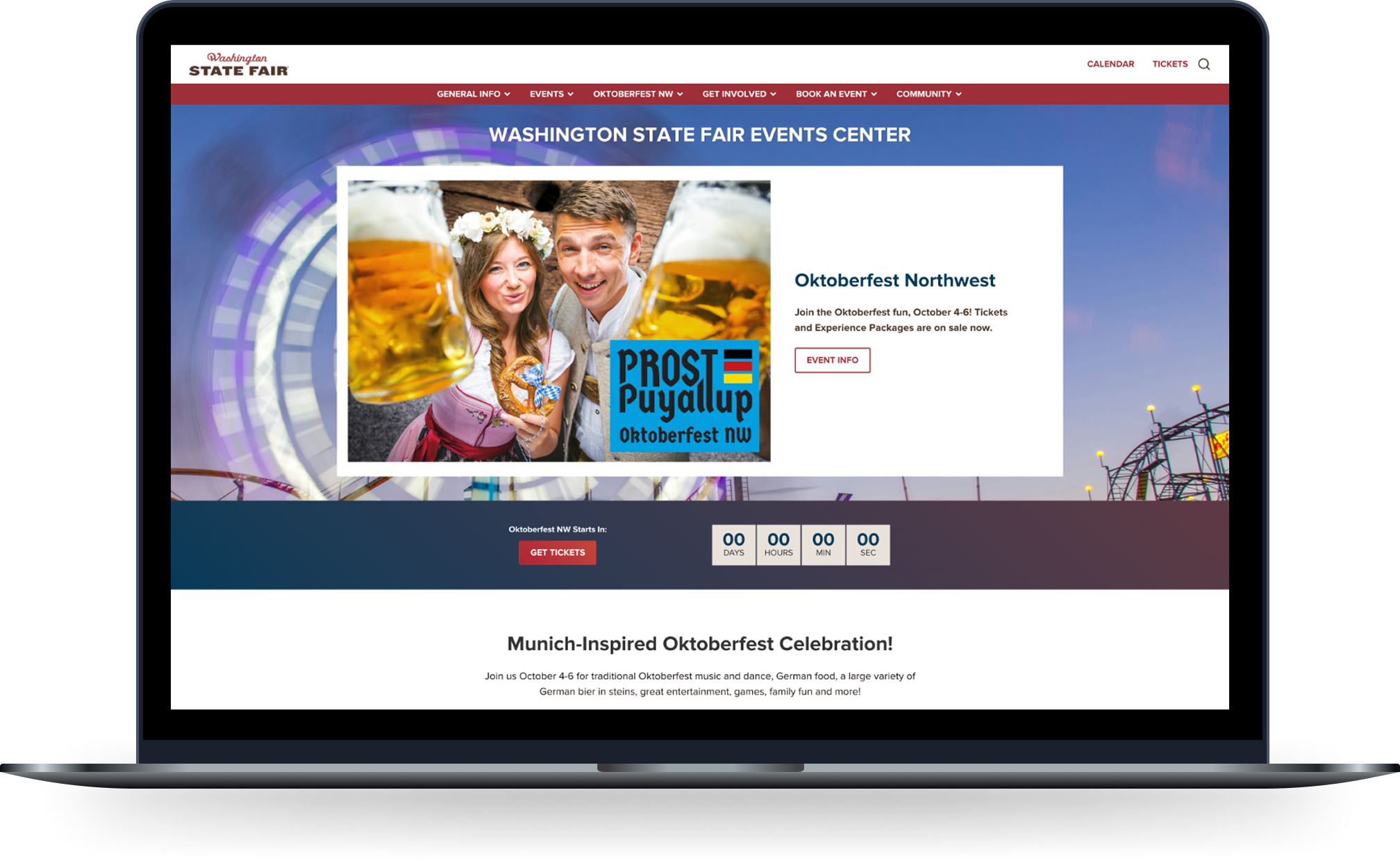 Old WSFEC home web page on a laptop